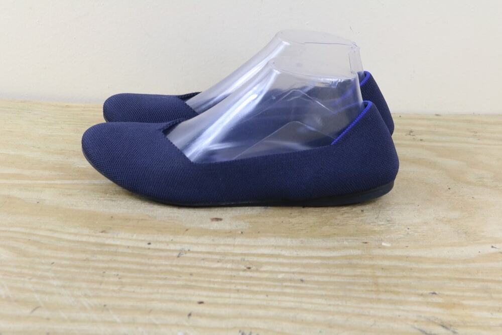 Rothy's Flats Womens 9.5 Blue The Flat Round Toe Ballet Shoes Slip On